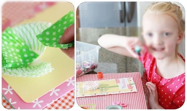 Cake paper flowers are simple and beautiful to make Mothers Day cards by hand