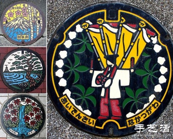 Japanese street creative manhole cover DIY design