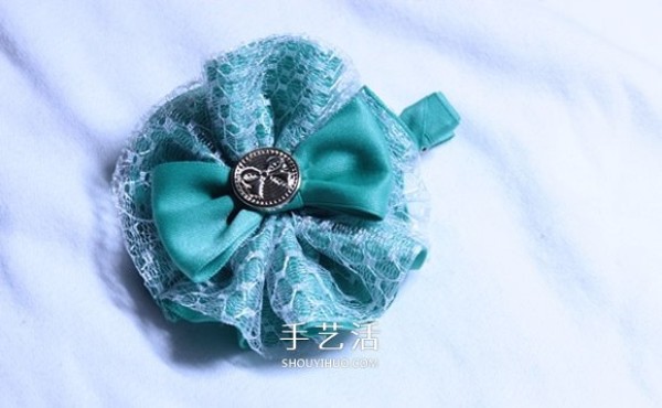 Lolita style lace bow hairpin handmade illustration