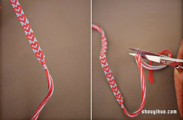 DIY illustrated tutorial on how to braid simple and fresh love-pattern bracelets