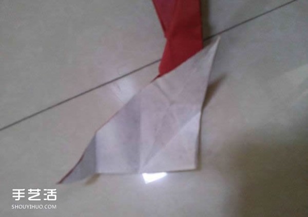 How to make a three-dimensional origami fox, a handmade fox with an origami method of the illustration