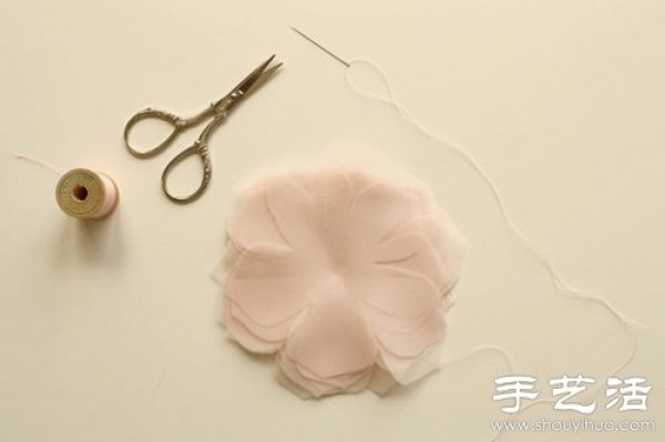 Beautiful handmade flower decorations made of chiffon cloth