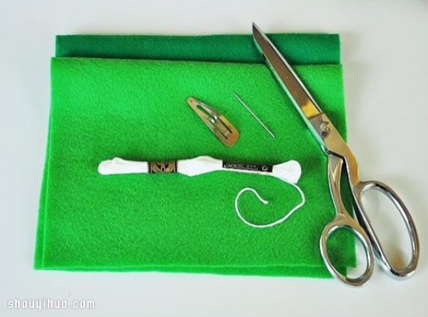 Cute little fresh clover hairpin fabric art hand-making tutorial