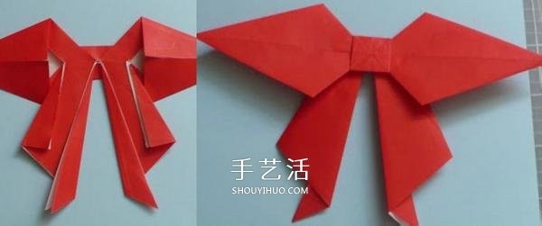 Handmade origami bow step by step chart and simple bow folding method