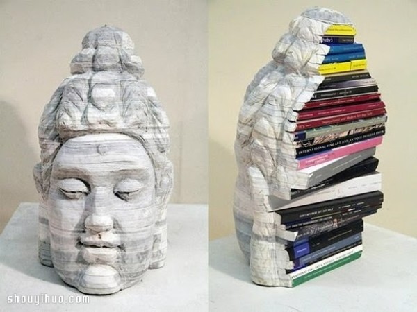 Paper Sculpture: Use old book waste to carve exquisite handmade art