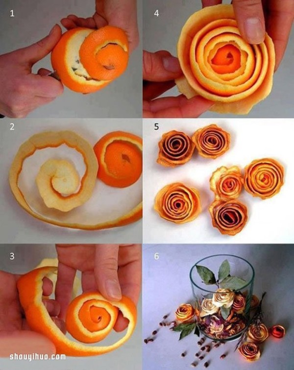 How to DIY beautiful flowers using orange peels