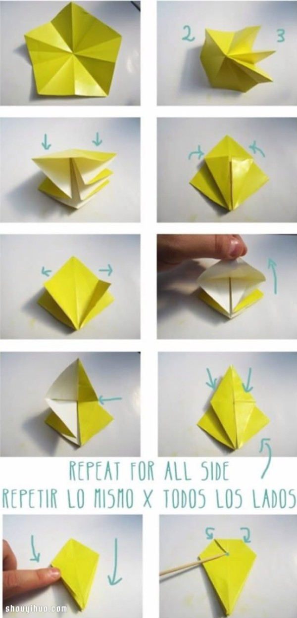 How to fold an origami star with illustrations and steps for making origami flowers by hand