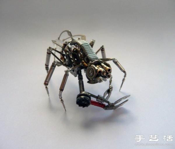 Watch parts + old light bulbs, awesome DIY mechanical insect army