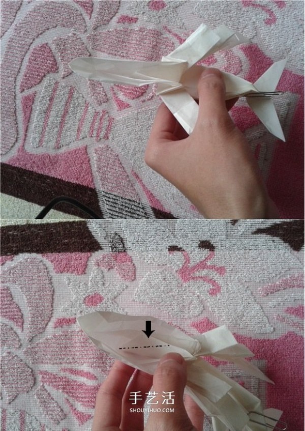 Victors folding method illustrates the steps of a complex origami passenger plane