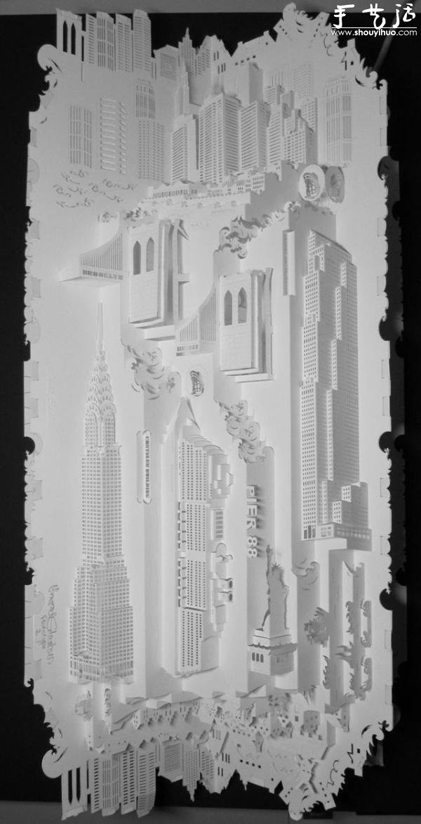 Ingrid Siliakus paper-cut model art work