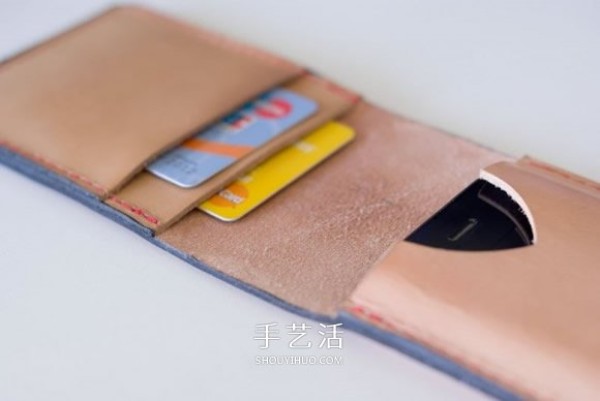 DIY homemade leather card holder mobile phone case with card holder function tutorial