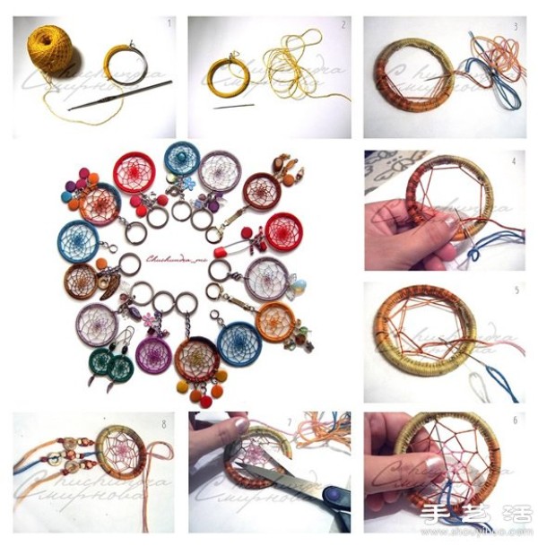 Illustrated Tutorial on Hand-knitting of Key Chains/Pendants/Pendants