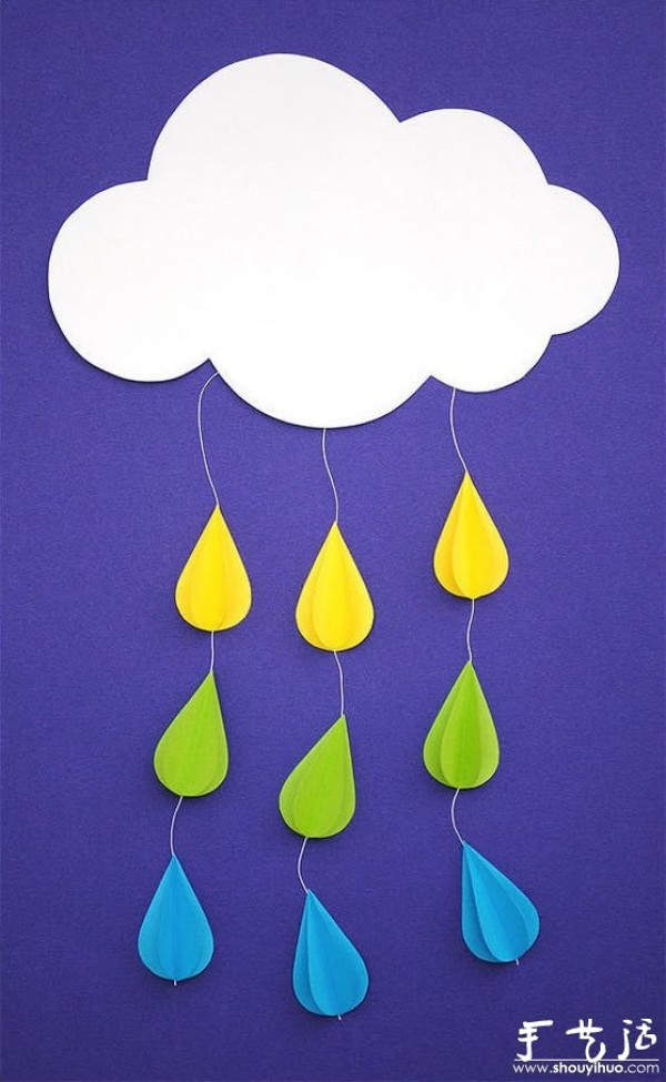 Beautiful clouds and drizzle paper art tutorial