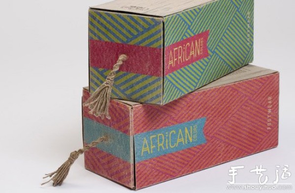 African style AFRiCAN casual shoe packaging box design