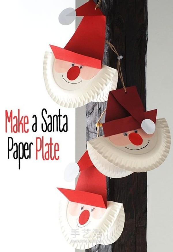 Tutorial on how to make a handmade paper plate Santa Claus in kindergarten