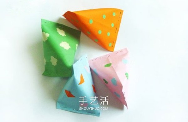 The simplest way to make Dragon Boat Festival paper rice dumplings can also be used as a packaging box! 