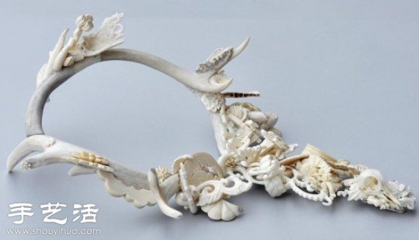 Skeleton + carving DIY exquisite bone carving art