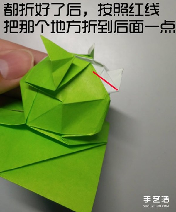 Three-dimensional duck origami step-by-step drawing and duck folding tutorial illustration