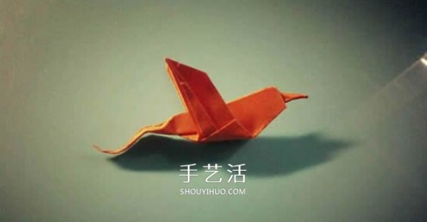 Simple hummingbird origami method, origami hummingbird illustration tutorial