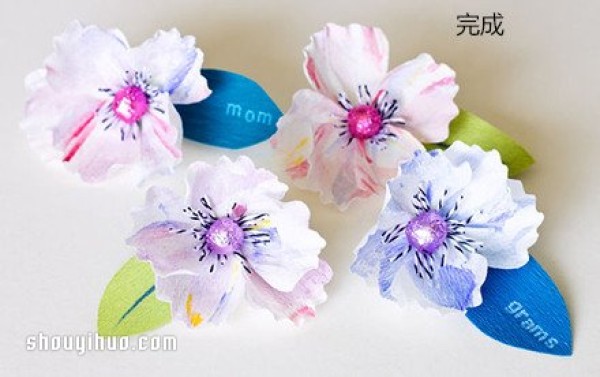 Beautiful crepe paper handmade flower packaging box decoration DIY production diagram