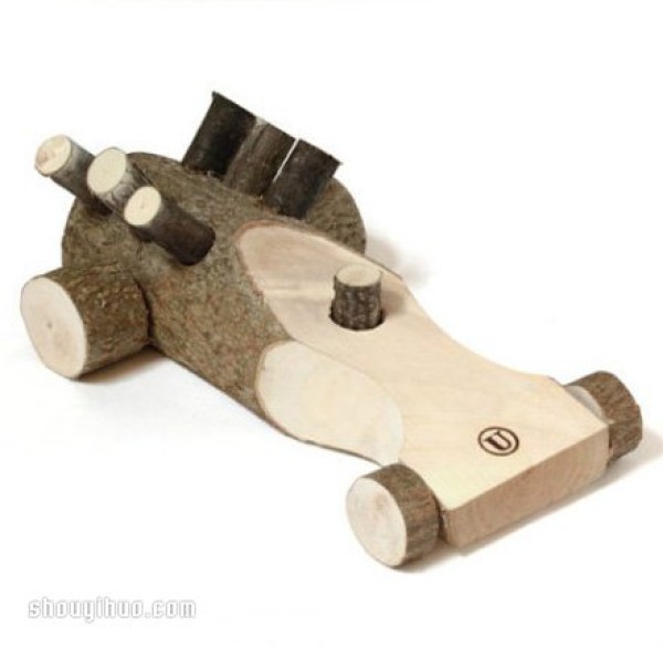 Childrens toys made of logs are fun and durable! 