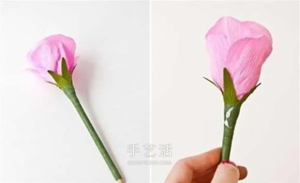 Tutorial on making handmade roses using crepe paper rose flowers