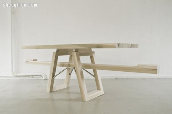 Pay attention to table manners! Interesting see-saw dining table design