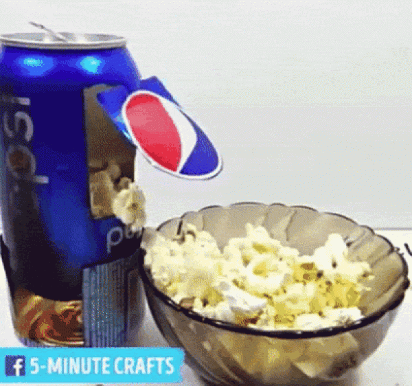 How to make a simple popcorn machine by making a homemade popcorn machine from a can