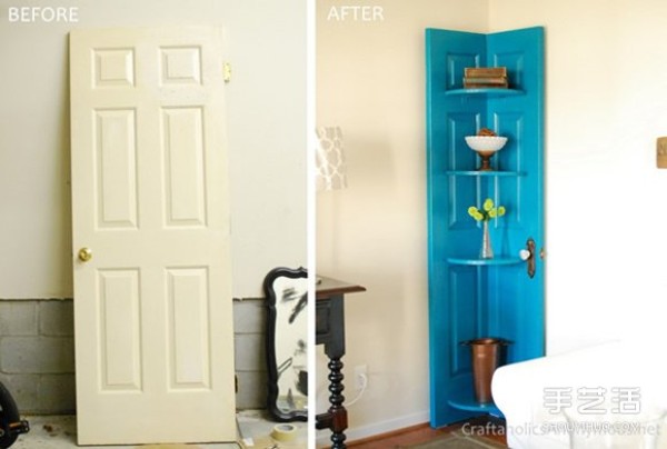 How to transform an old door panel into a corner cabinet and how to make a corner cabinet by hand