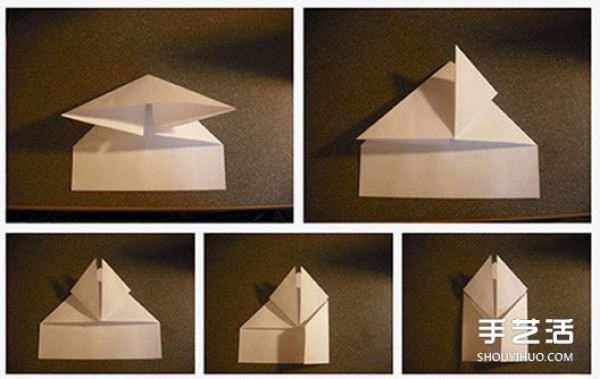 Three-dimensional heart-shaped origami diagram showing the steps of folding a three-dimensional love