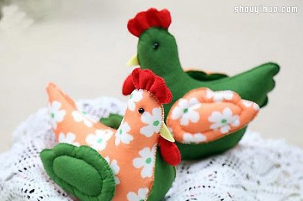 Cute Rooster Fabric Toy DIY Handmade Illustrated Tutorial