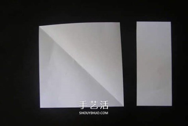 Illustration of the folding method of a simple garbage box, handmade origami square garbage box