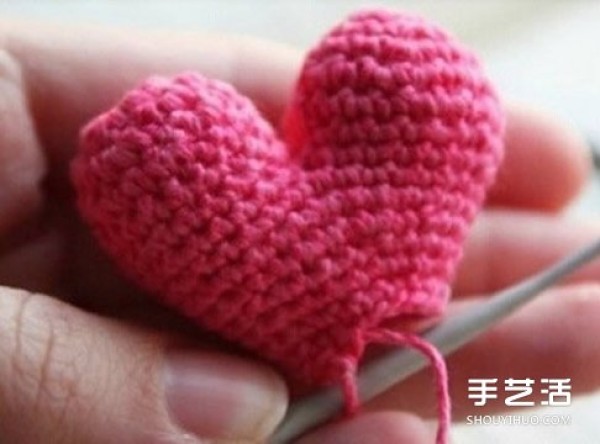 Crochet Love Illustrated Tutorial Three-dimensional Love Crochet Making Steps