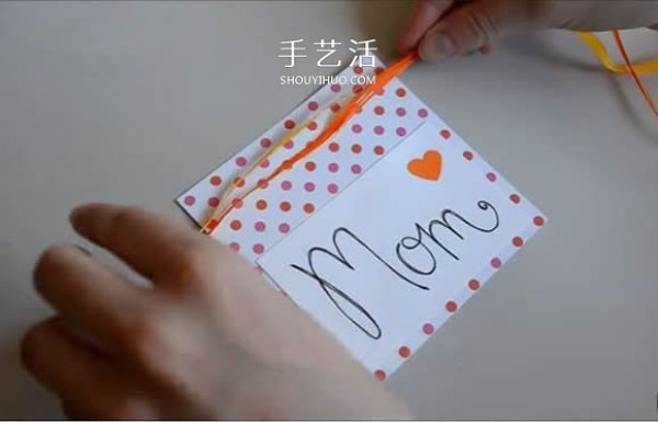 How to make a simple Mothers Day greeting card with a ribbon and a bow