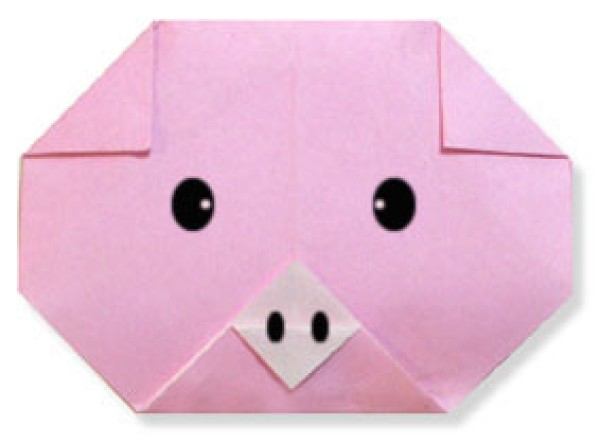 Pink Pig Origami Method