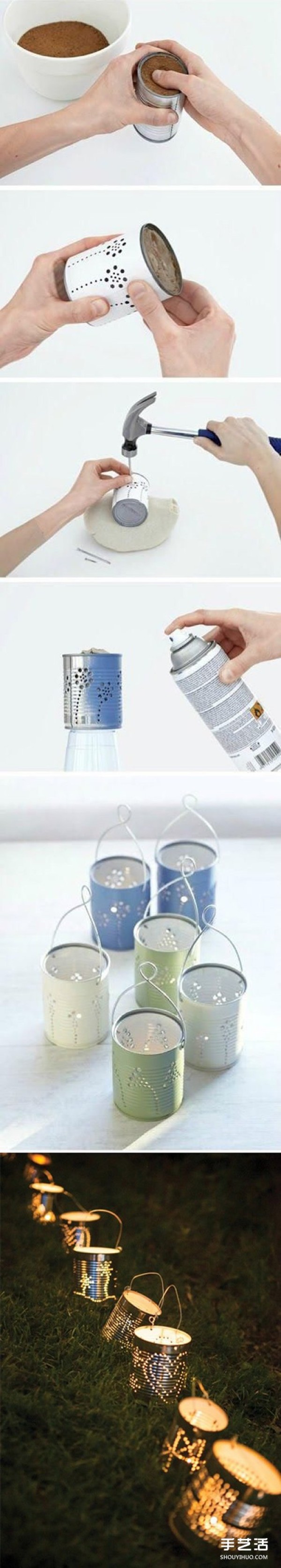 Creative small production of DIY iron cans using pictures of waste iron cans