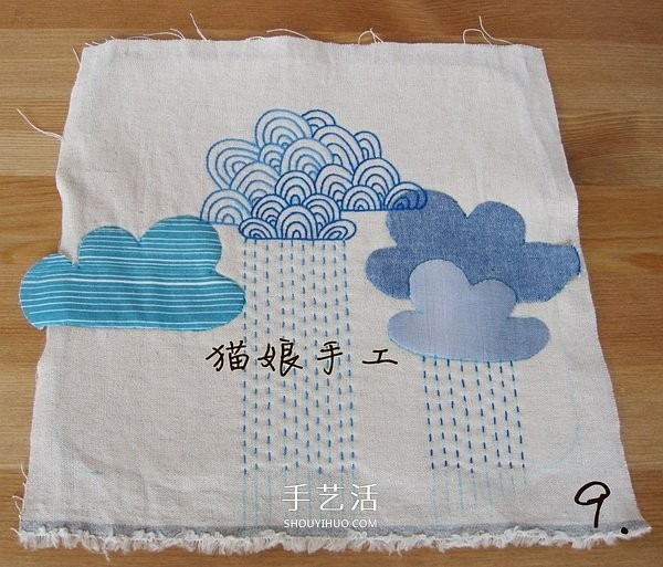 Non-woven fabrics make auspicious cloud table mats, fabric art handmade cloud table mats