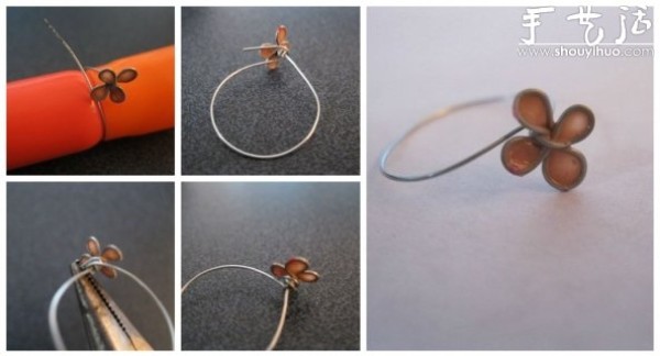 Tutorial of DIY small flower ring with wire