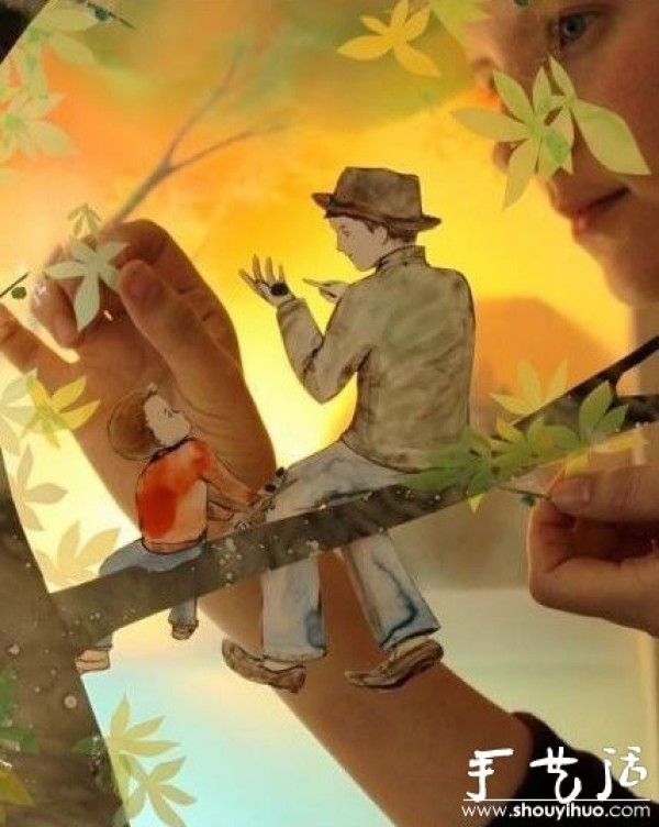 Super-beautiful and creative 3D character and landscape paper-cutting