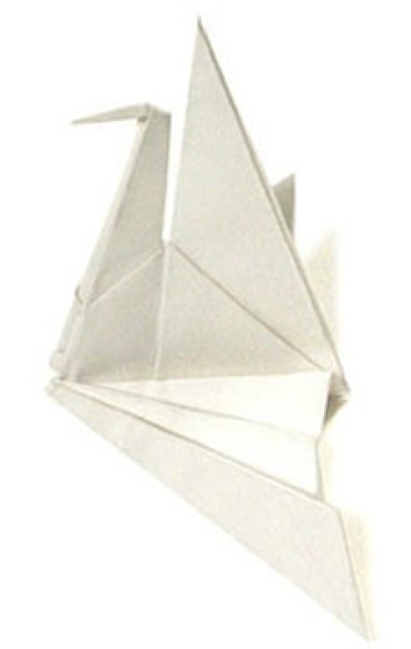 Two ways of folding paper cranes, the step number 999 only represents eternity