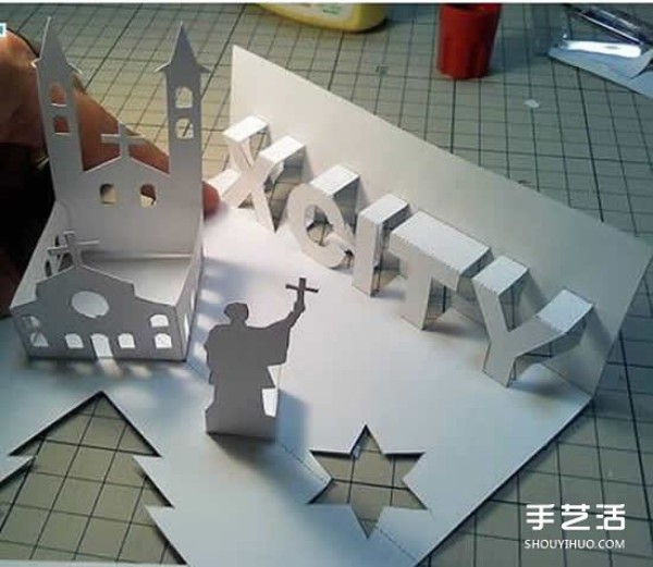 How to make a three-dimensional Christmas greeting card with illustrations and illustrations