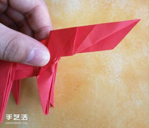 Super complex dog origami method illustrated with plastic surgery steps