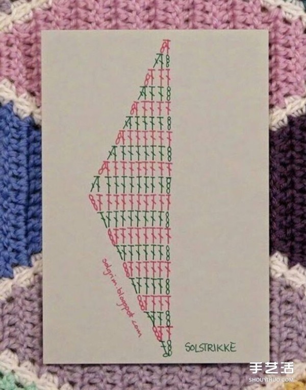 Argyle pattern blanket crochet hand knitting pattern illustration tutorial