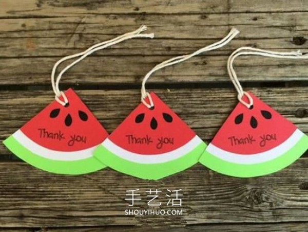 Tutorial on how to make a simple handmade watermelon thank you card