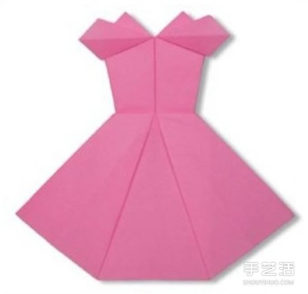 How to make an origami skirt. Illustrations of how to fold an origami skirt.