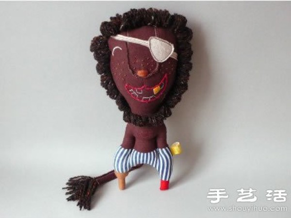 Cute handmade cloth lion doll