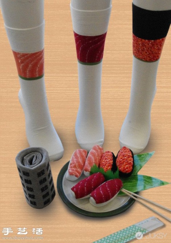 Creative sashimi sushi socks invented by Japanese people