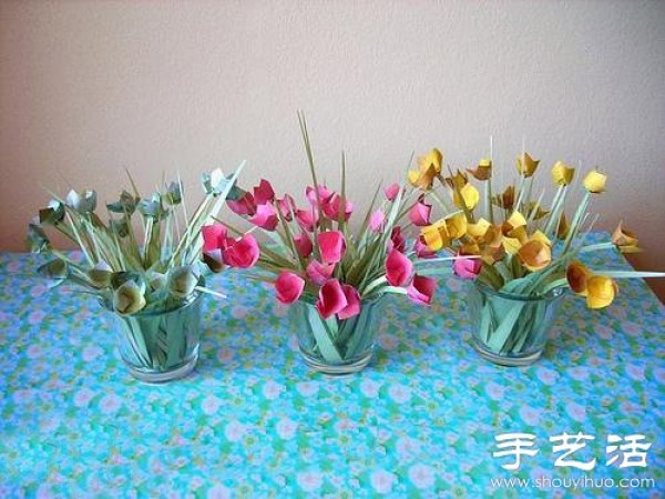 Handmade beautiful paper flower pots