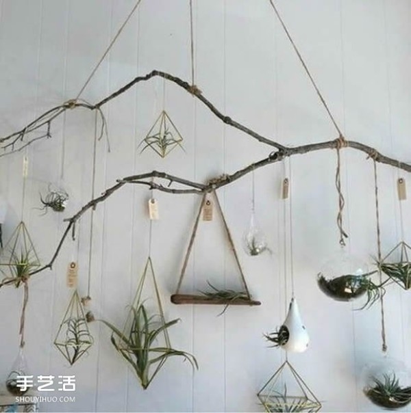 How to make your own hanging rope rack to make your potted plants more distinctive