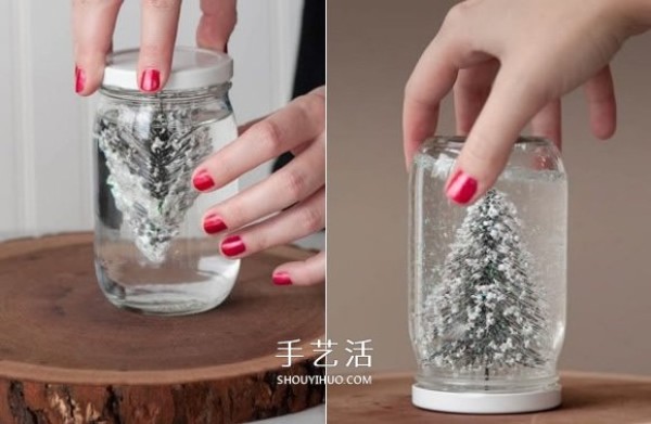 How to make a homemade snow glass bottle, a romantic snow scene decoration DIY tutorial